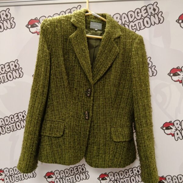 Green Per Una ladies jacket size 12, tweed style.
