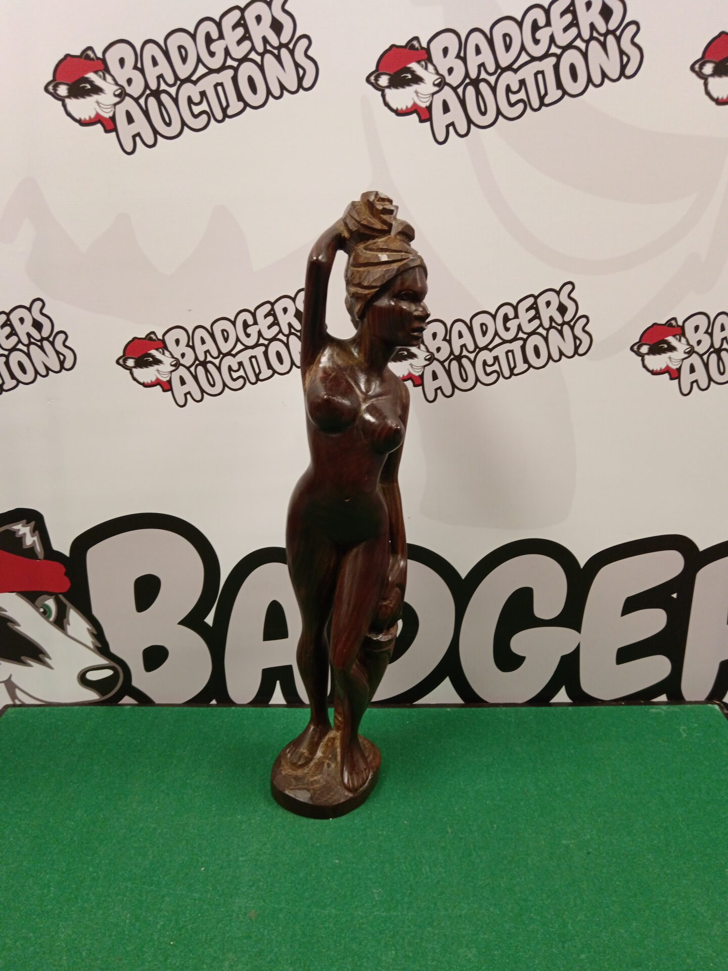 023 20″ hand carved wooden nude African lady sculpture