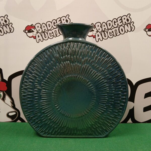 Large blue zen ceramic vase with textured surface.