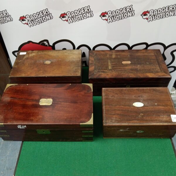 Lot of four antique Victorian writing slopes needing restoration.