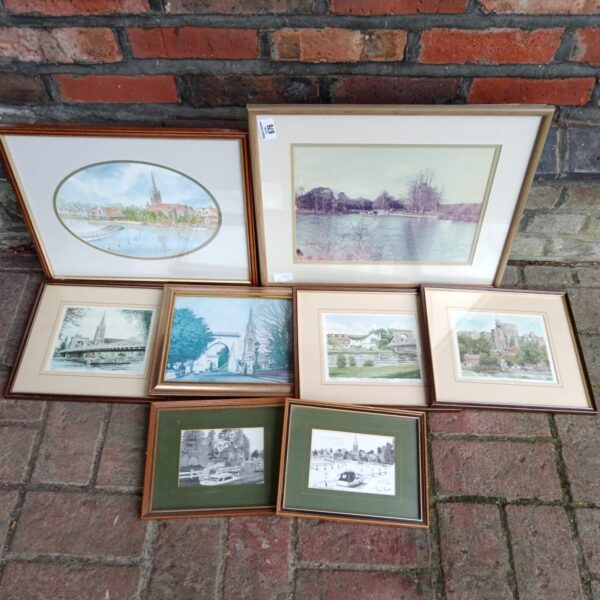 Vintage framed print of a Marlow street scene.