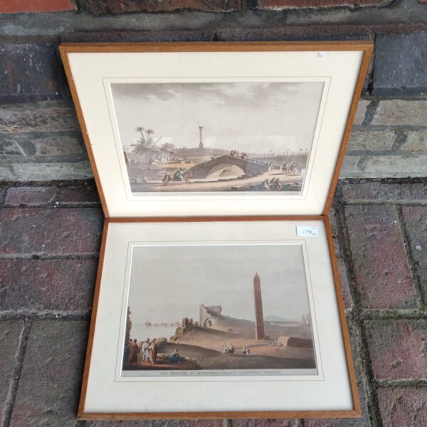 Antique prints of Alexandria showing a detailed landscape view.