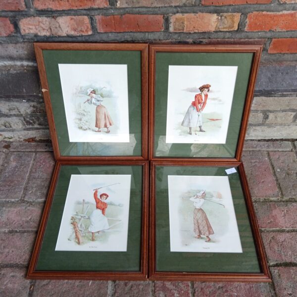 Vintage Maud Humphrey golf print of a lady golfer.