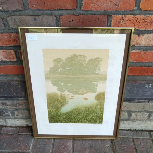 Kenneth Leech limited edition etching "Still Waters" landscape art.