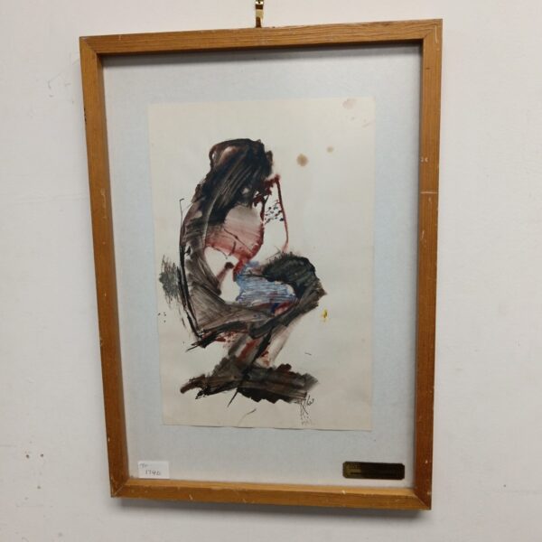 Signed abstract painting by Gonzalez Blanco Garrido, modern Spanish art.