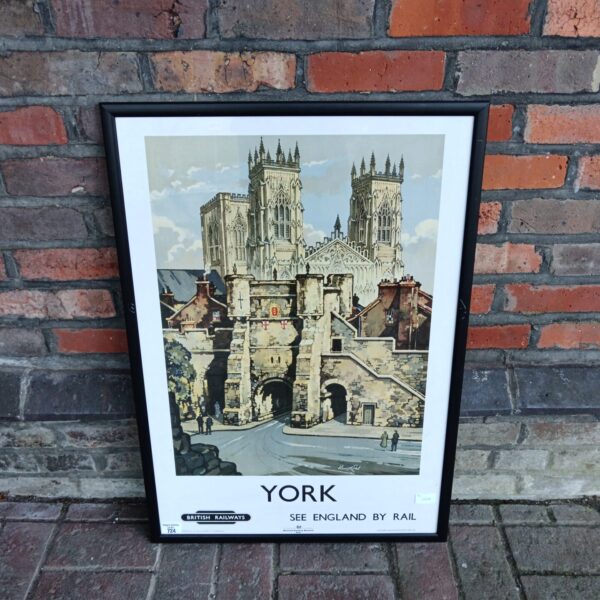 Vintage British Railways poster of York Minster cathedral.