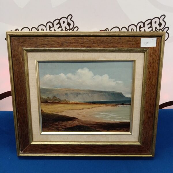 Tranquil George Dawson coastal oil painting of a serene English seascape.