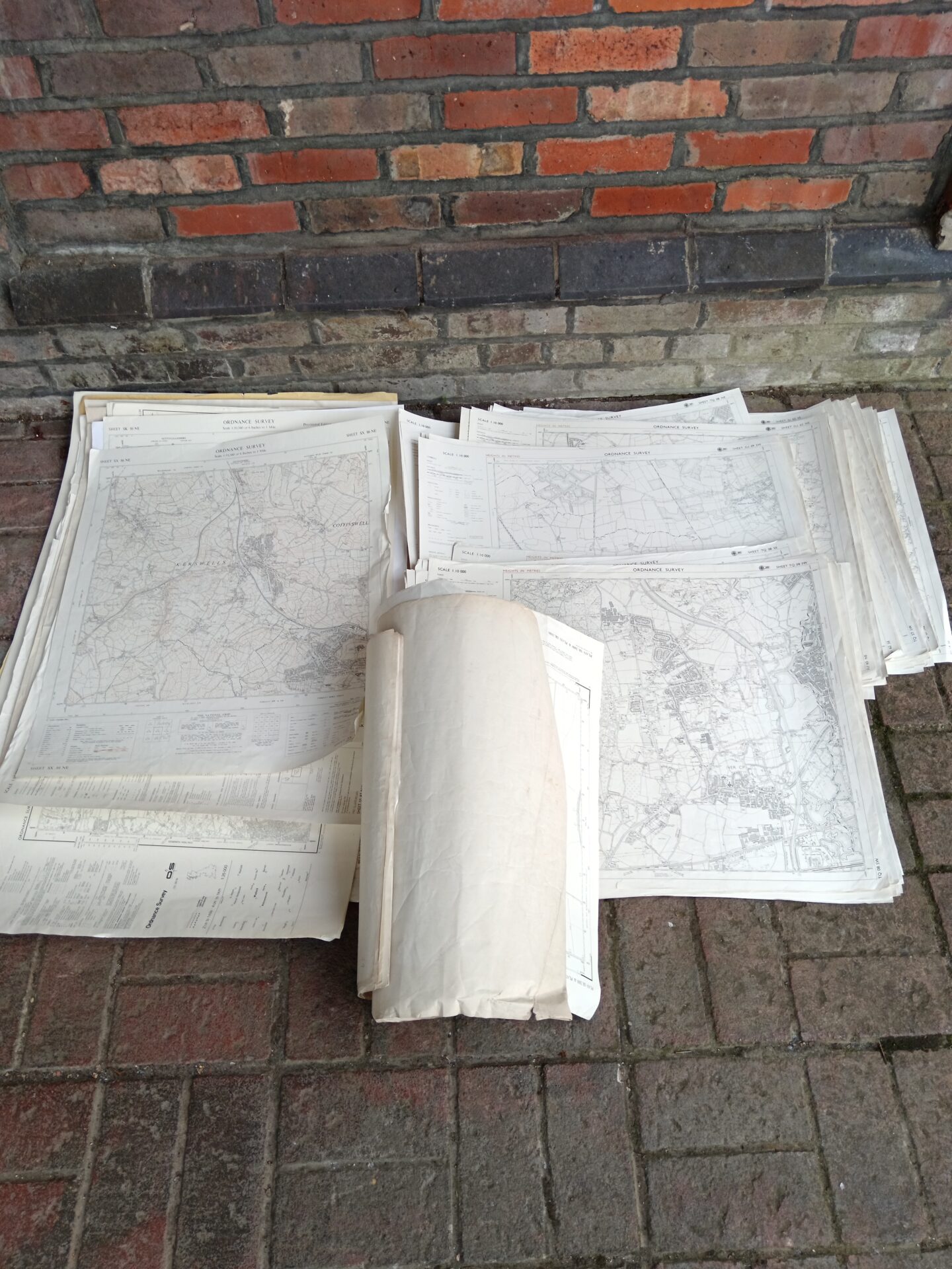 694 Large collection of vintage ordinance survey maps
