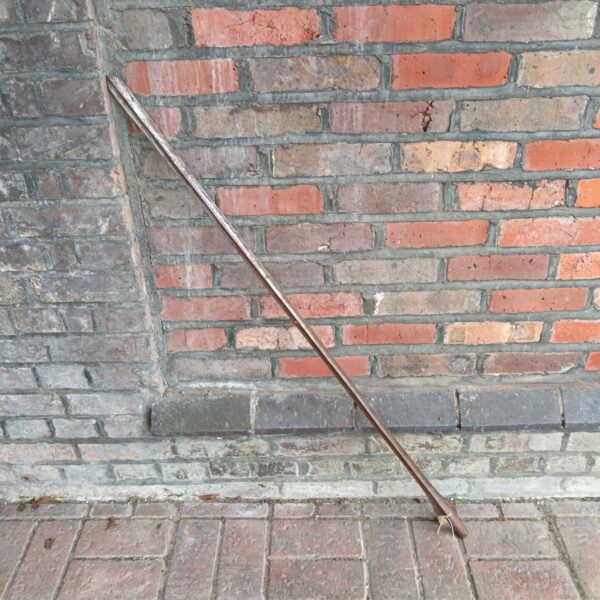 Antique African steel spearhead, traditional hunting weapon.