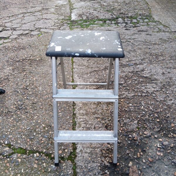 Aluminium ladder step stool, folding for easy storage.