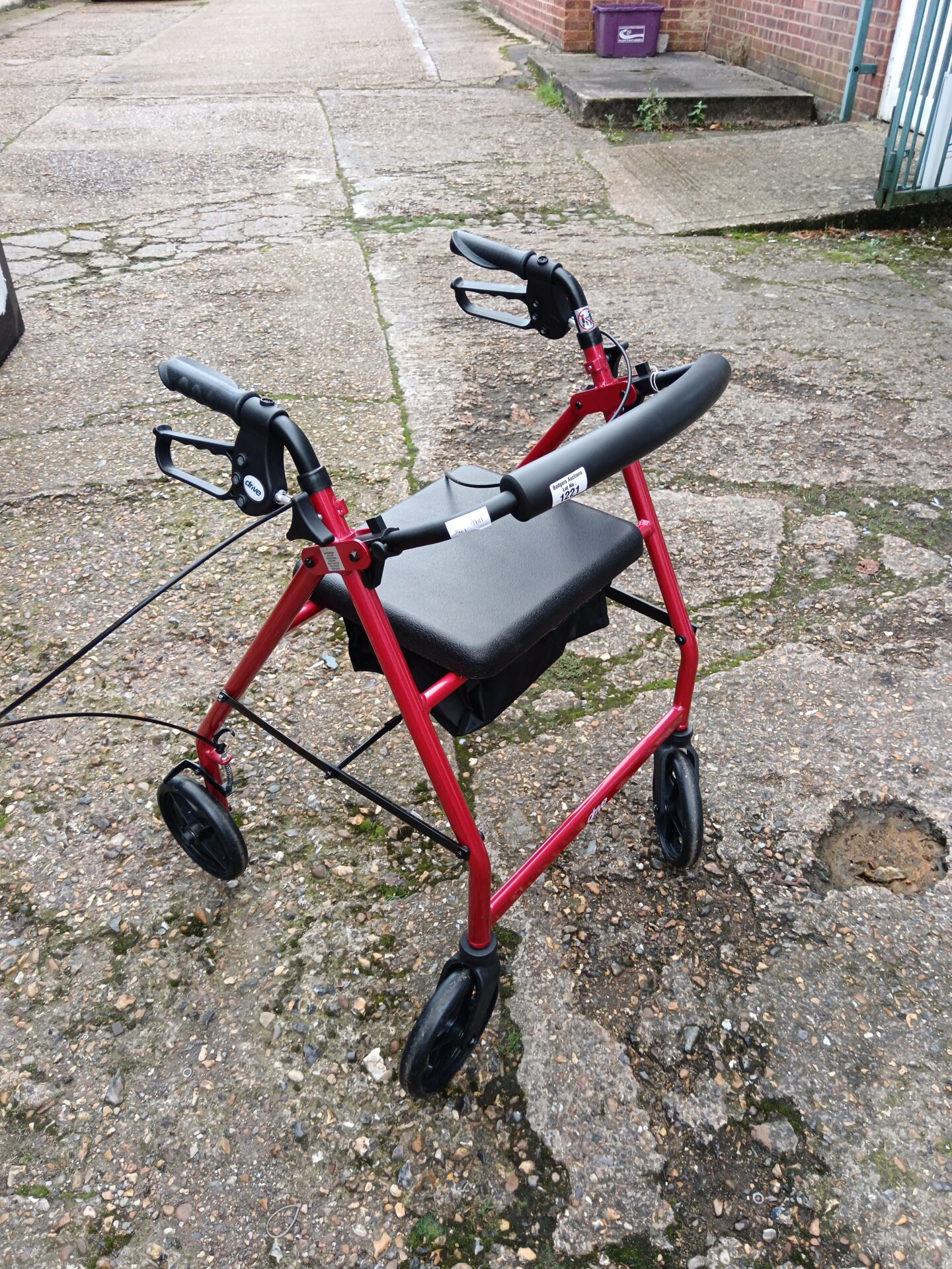 1221 Red drive folding mobility walker