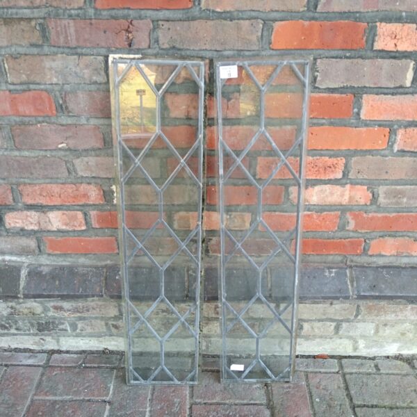 Two leaded glass window panels 36" x 8.5"