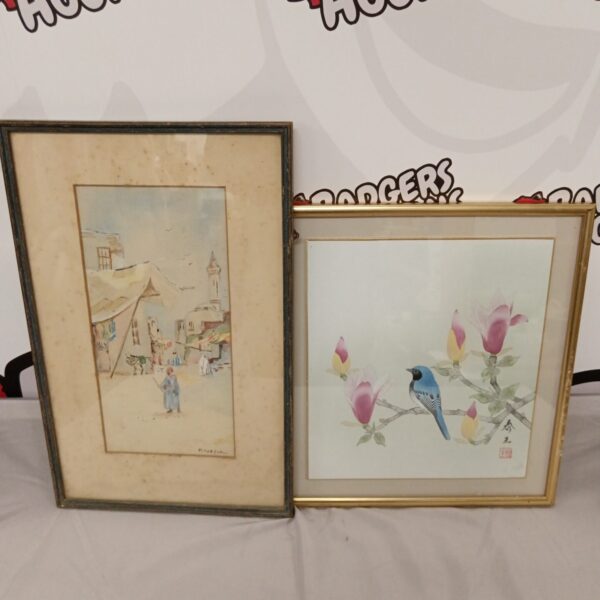 Vintage Middle Eastern watercolour painting signed M Marshall.