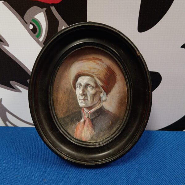 Antique 19th-century miniature watercolour portrait of a gentleman.
