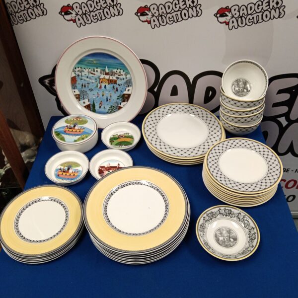 Villeroy & Boch plates collection with pastoral scenes.