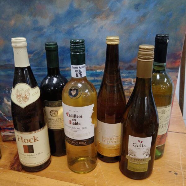 Assorted wine bottles including Casillero del Diablo in a wine lot.