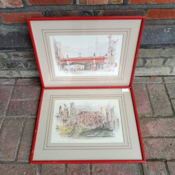 Vintage Mad Stage London landmark prints, detailed cityscapes.