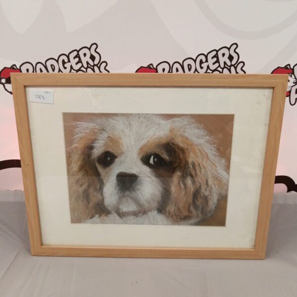 Original pastel painting of a charming spaniel dog portrait.