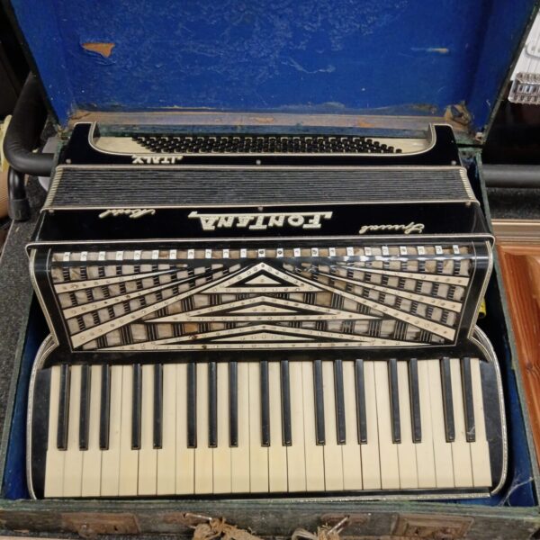 Vintage Fontana Italian accordion in its original carrying case.