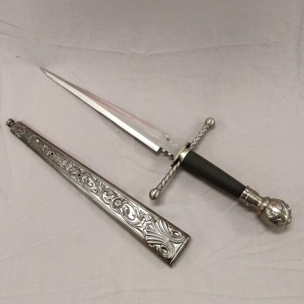 Antique Haller scorpion dagger with detailed etched blade.