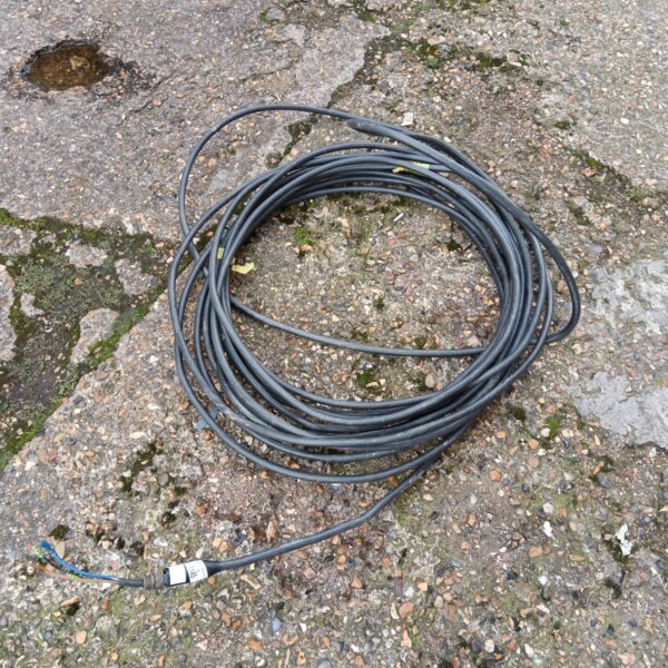 Length of heavy duty electrical cable for industrial or DIY projects.