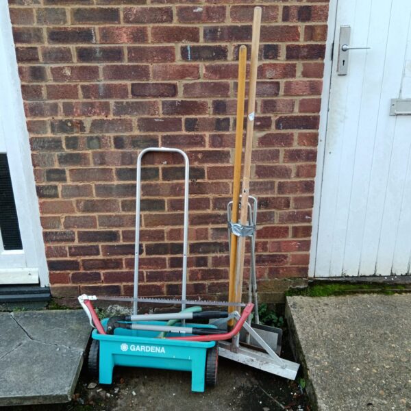 Vintage garden seed spreader for lawn and garden use.