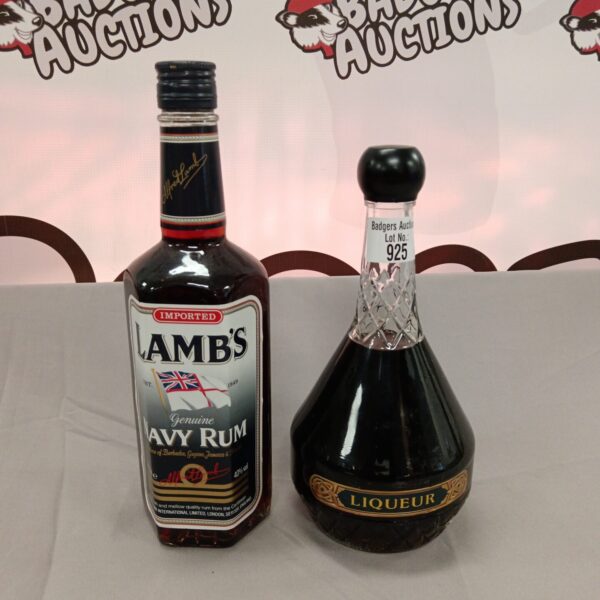 Vintage bottle of Lambs Navy Rum & Liqueur for collectors.
