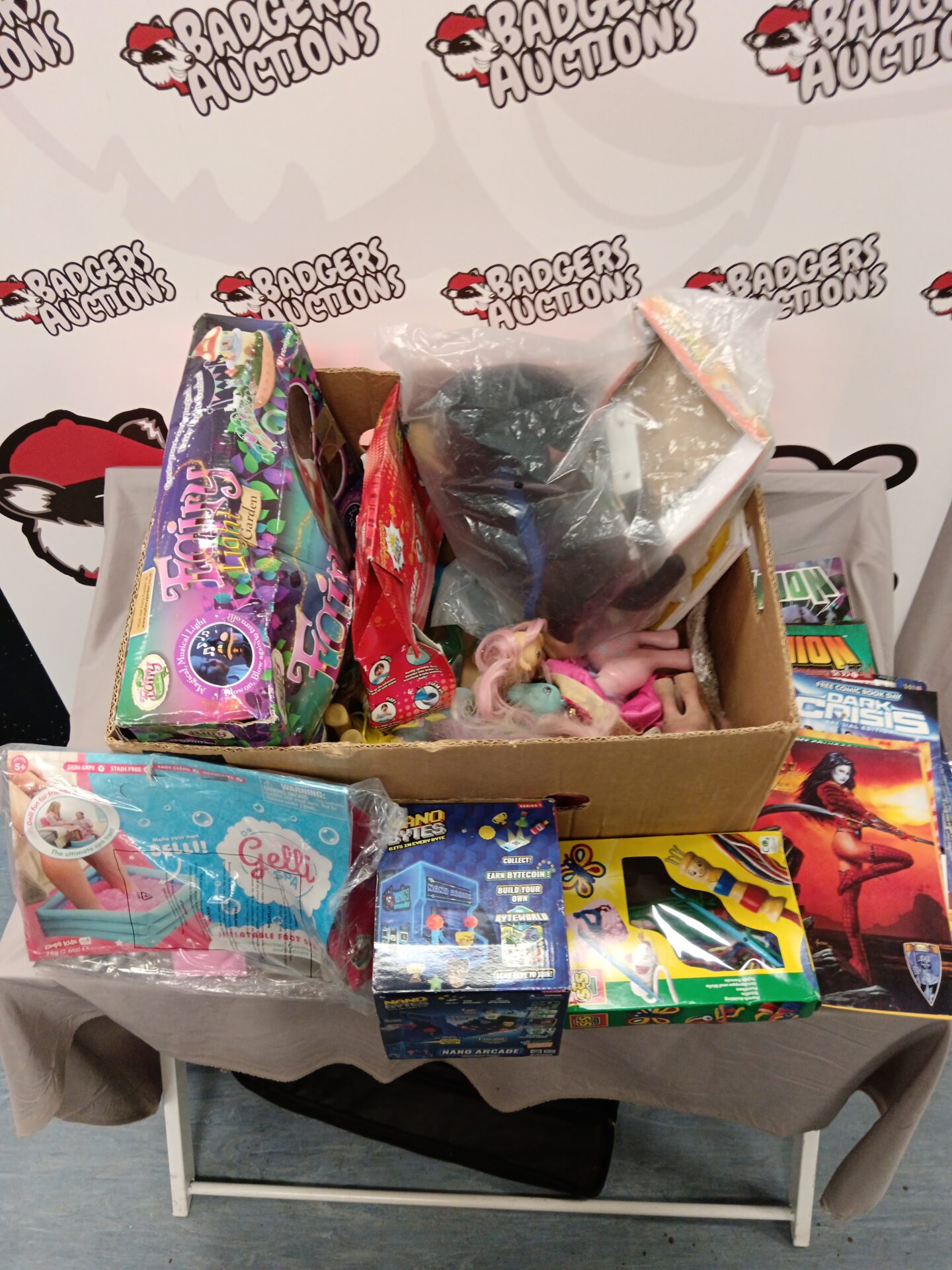 423 Large box of toys including vintage my little pony