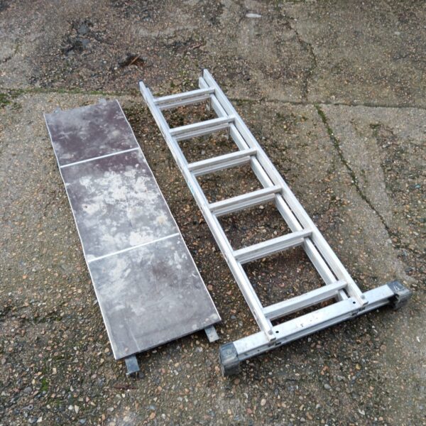 Folded Lyte aluminium platform ladder for work and DIY projects.