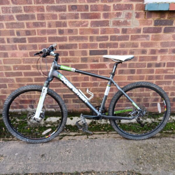 Black and grey Boardman Teamr CB mountain bike for off-road cycling.