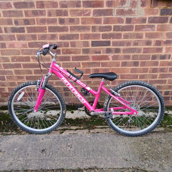 Pink Ammaco Sienna girls bike with 20 inch wheels.