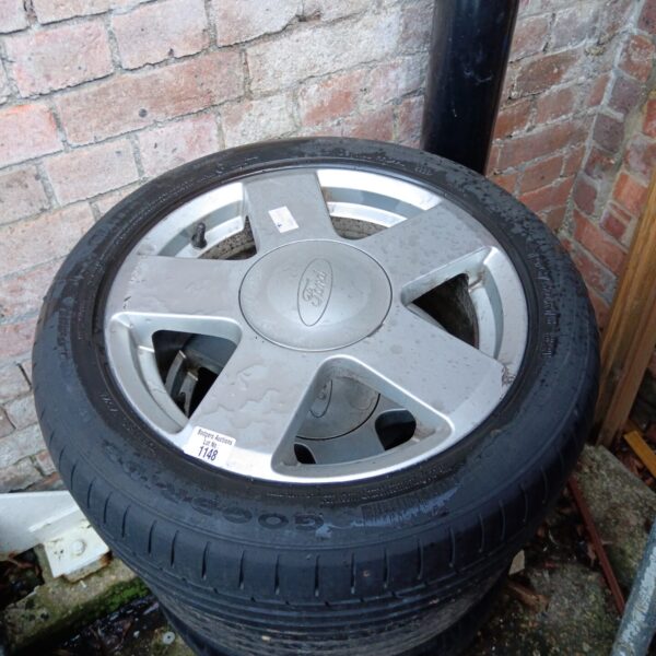Silver Ford Fiesta alloy wheel, part of a set of four.