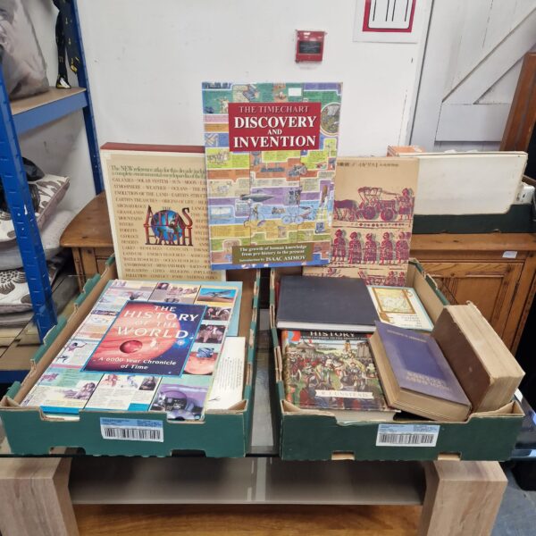 Mixed lot of factual books including discovery and earth atlas.