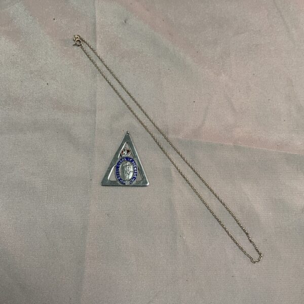 Silver Royal Corps of Signals pendant necklace, vintage military jewellery.