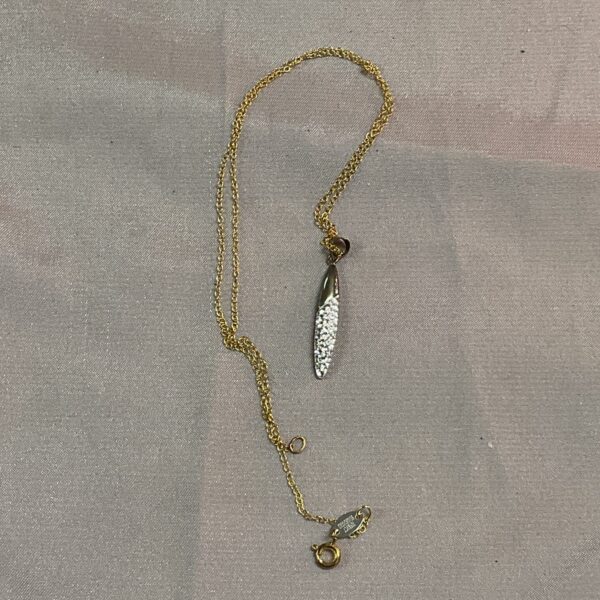 Delicate 925 silver and gold bonded pendant necklace on chain.