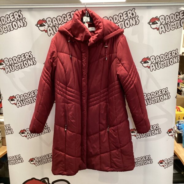 Burgundy size 16 Lily Ella coat with hood.