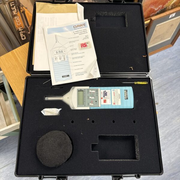 Vintage Dawe d-1422c sound level meter for audio testing and measurement.