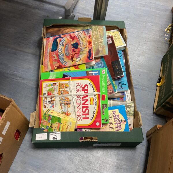 Vintage mixed book lot with colourful paperbacks for children.