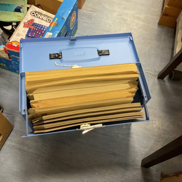Stack of large jiffy bags inside a carrying case.