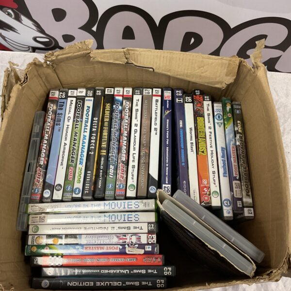 Vintage PC game lot featuring Total War 2 and Football Manager.