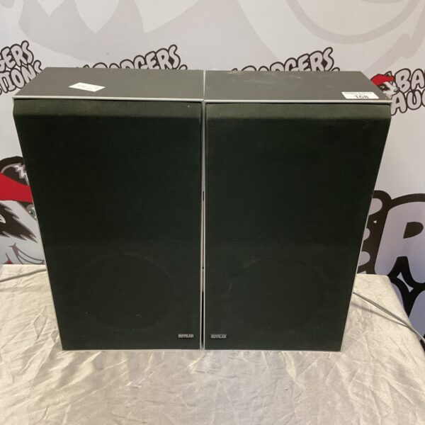 Pair of vintage Bang & Olufsen Beovox X25 bookshelf speakers.