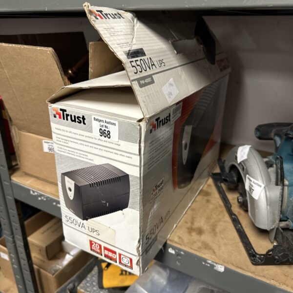 New Trust 550VA UPS power protector in original box.