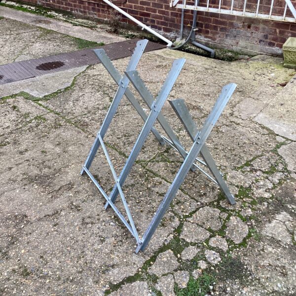 Aluminium log bench frame for garden seating project.