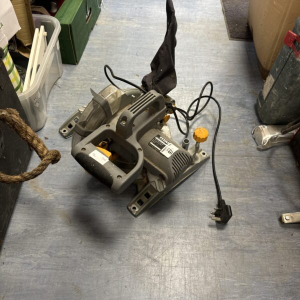 Titan 210mm mitre saw for woodworking and DIY projects.
