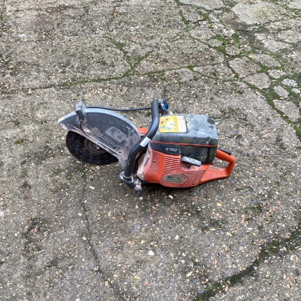 Husqvarna K760 petrol angle grinder for concrete and construction.