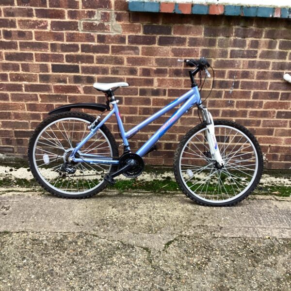 Purple Vertigo Summit mountain bike presented as viewed.