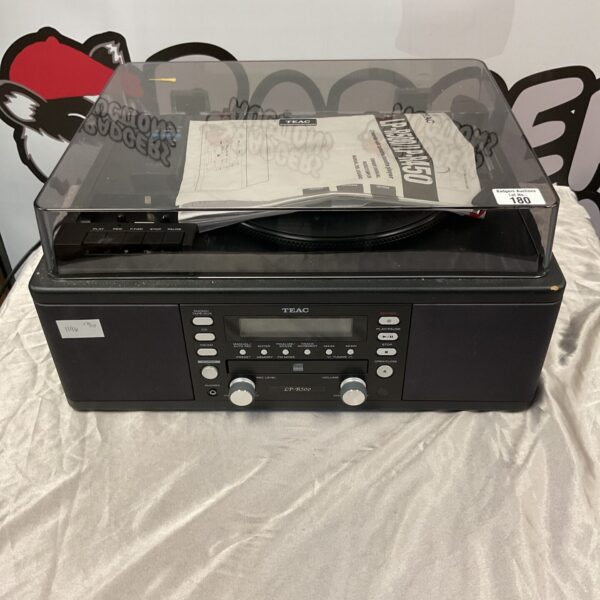 Front view of vintage Teac CD recorder turntable audio system.