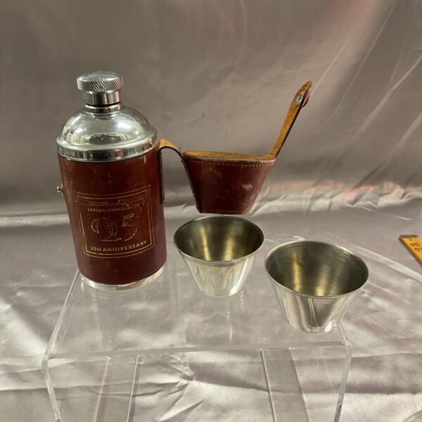 Vintage Benson and Hedges 25th anniversary pocket flask set with cup.