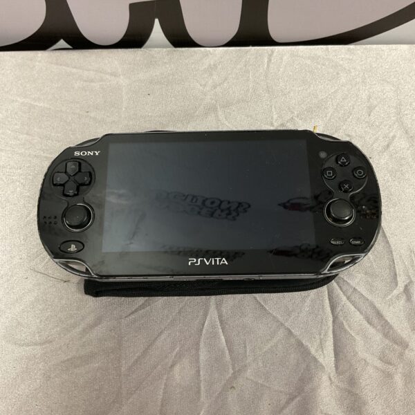 Front view of a Sony PSVita handheld gaming console.