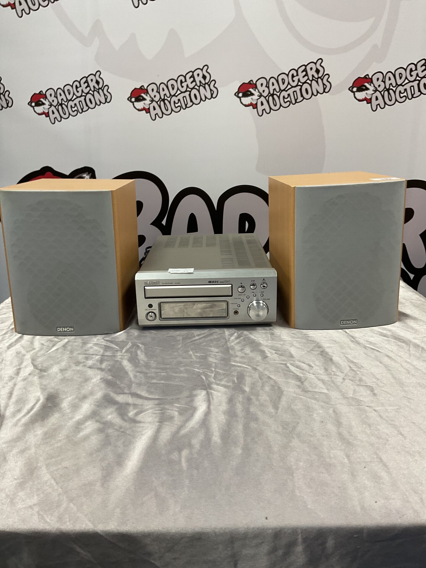 192 Denon CD receiver CD-M31 with a pair of speakers